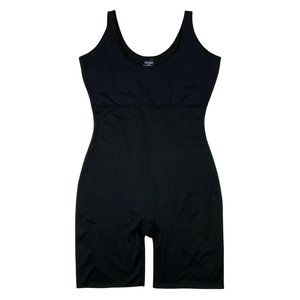 Spanx By Sara Blakely Romper Shapewear Plus 1X Black Sleeveless Scoop Mid Thigh